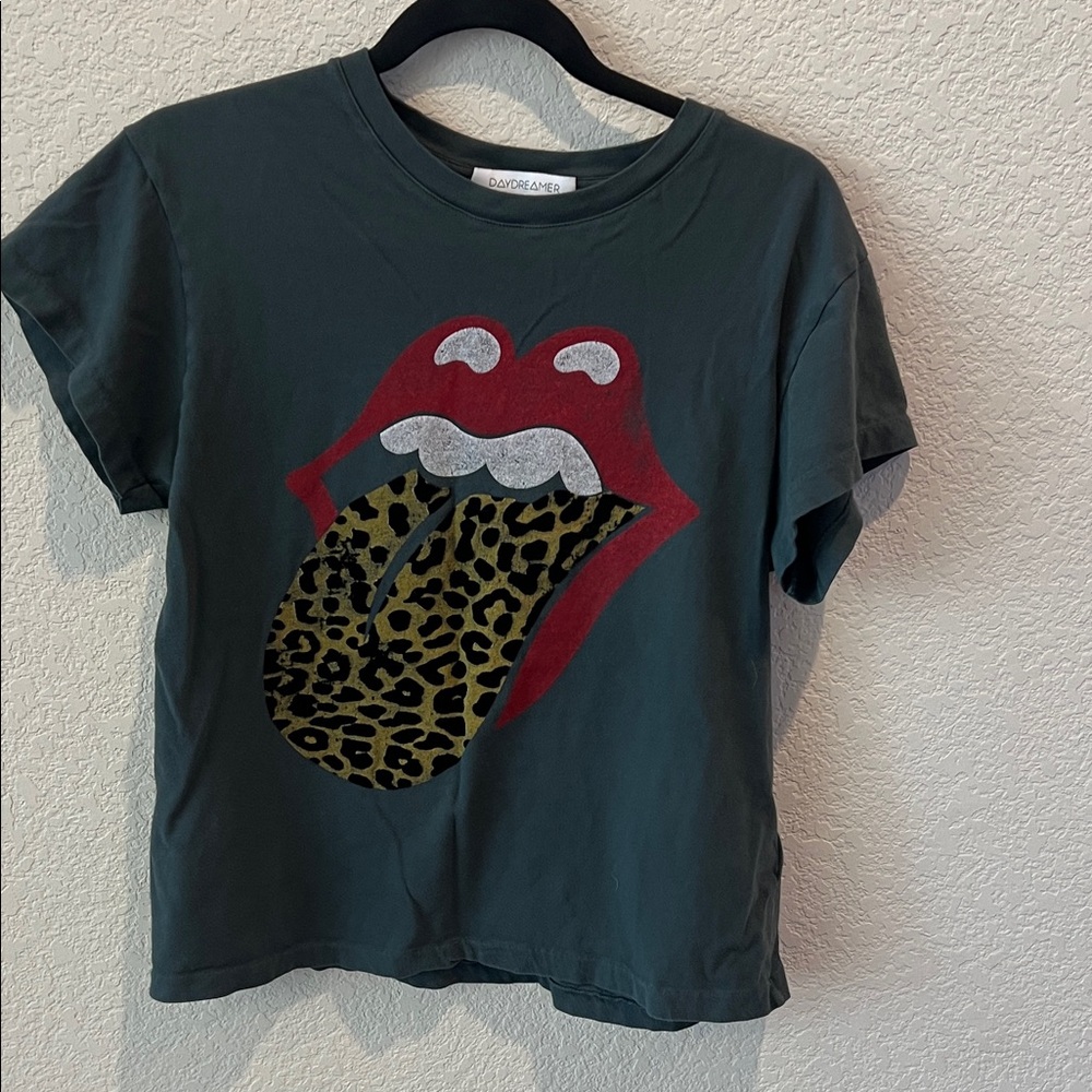 Lulu's Graphic Tee with Leopard Tongue - Dark Green